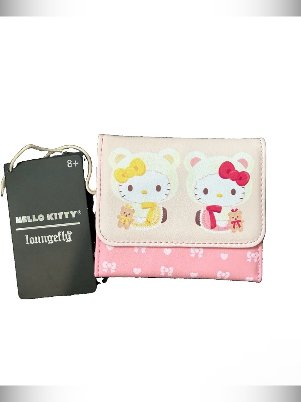 ✨ NWT Loungefly Sanrio Hello Kitty & Mimmy Teddy Bear Mini Flap Wallet